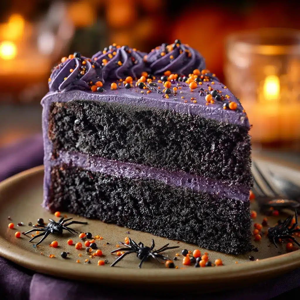 Spooky Black Velvet Halloween Cake Recipe