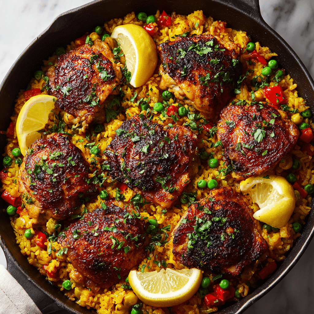 One Pan Spanish Chicken and Rice Recipe - Recipe Image