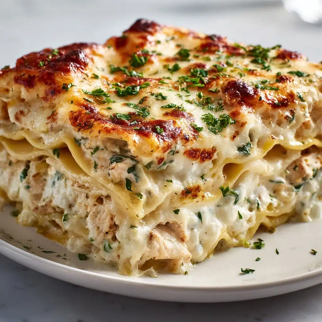 Cheesy Chicken Alfredo Lasagna Recipe - Recipe Image
