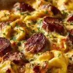 Crockpot Pierogi Casserole with Kielbasa Recipe