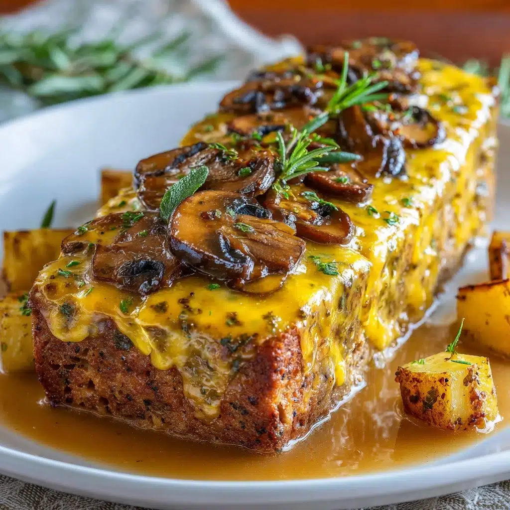 Mushroom Swiss Cheese Meatloaf Recipe - Recipe Image
