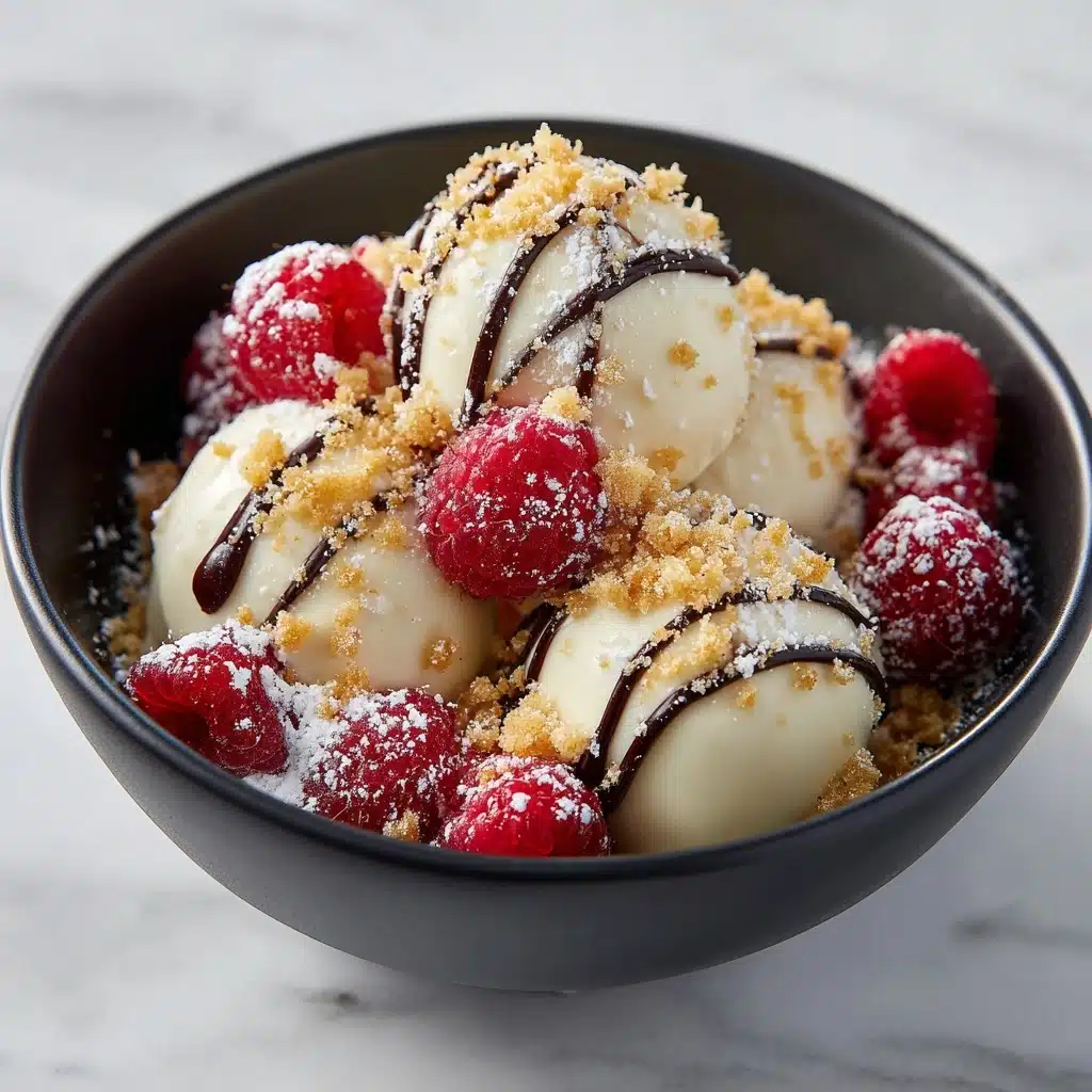 White Chocolate Raspberry Cheesecake Balls Recipe - Recipe Image