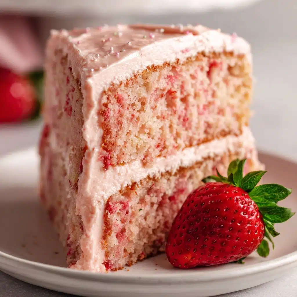 Fresh Strawberry Cake With Strawberry Buttercream Recipe - Recipe Image