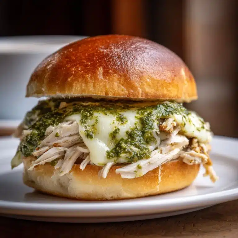 Cheesy Garlic Pesto Chicken Sliders Recipe