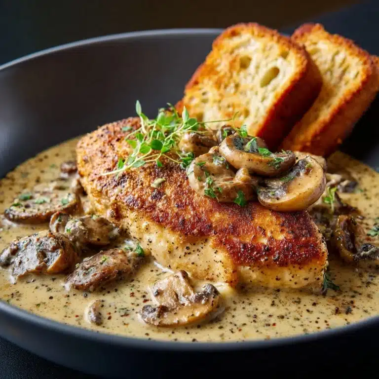 Creamy Brie Chicken & Mushrooms Recipe