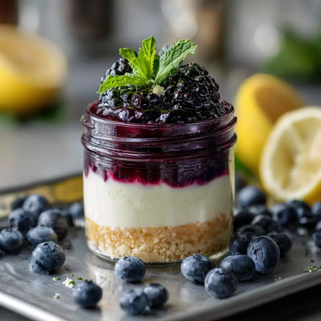 Blueberry Lemon No Bake Cheesecake Jars Recipe - Recipe Image