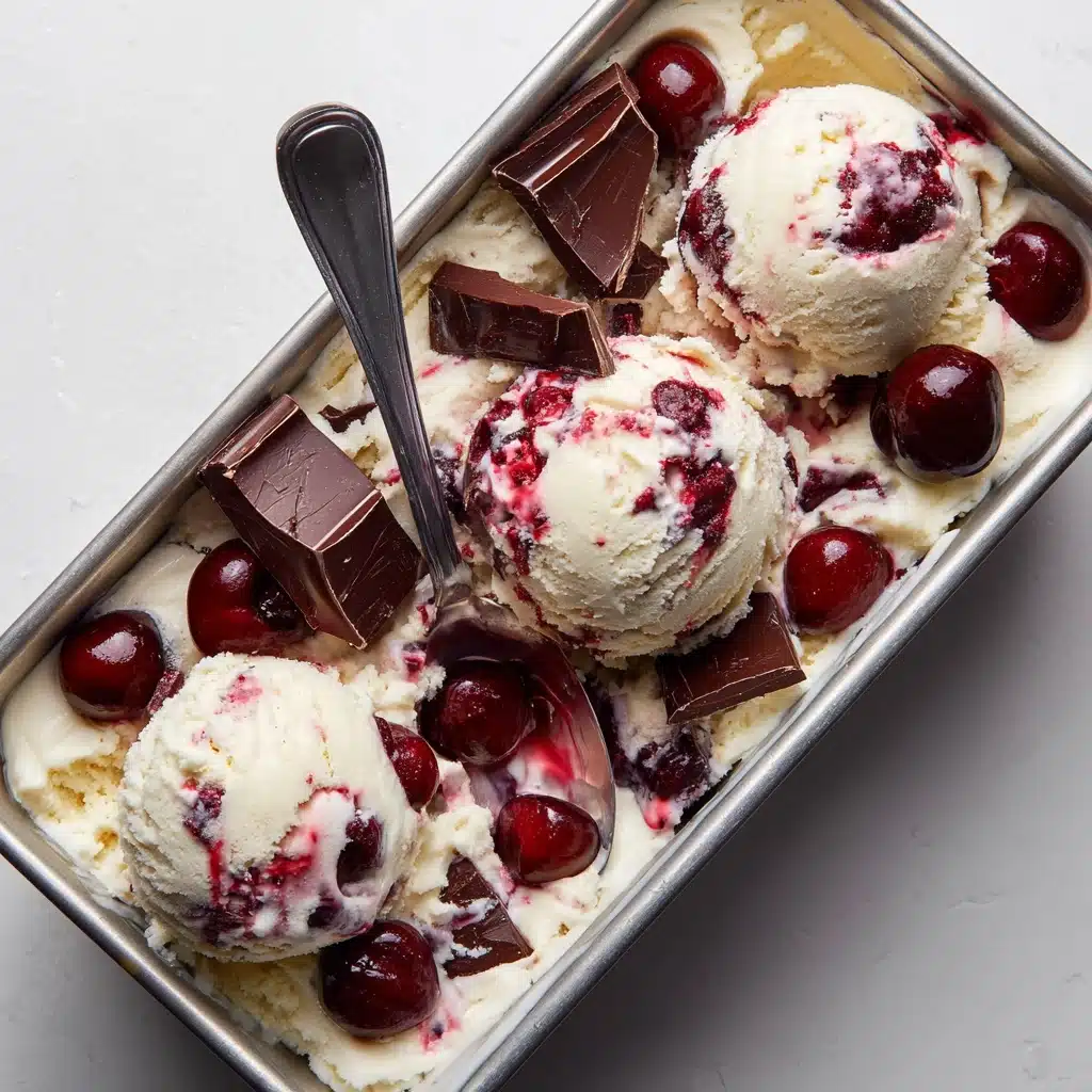 No-Churn Chocolate Cherry Ice Cream Recipe - Recipe Image