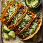 Crispy Chipotle Sweet Potato Tacos with Lime Crema Recipe