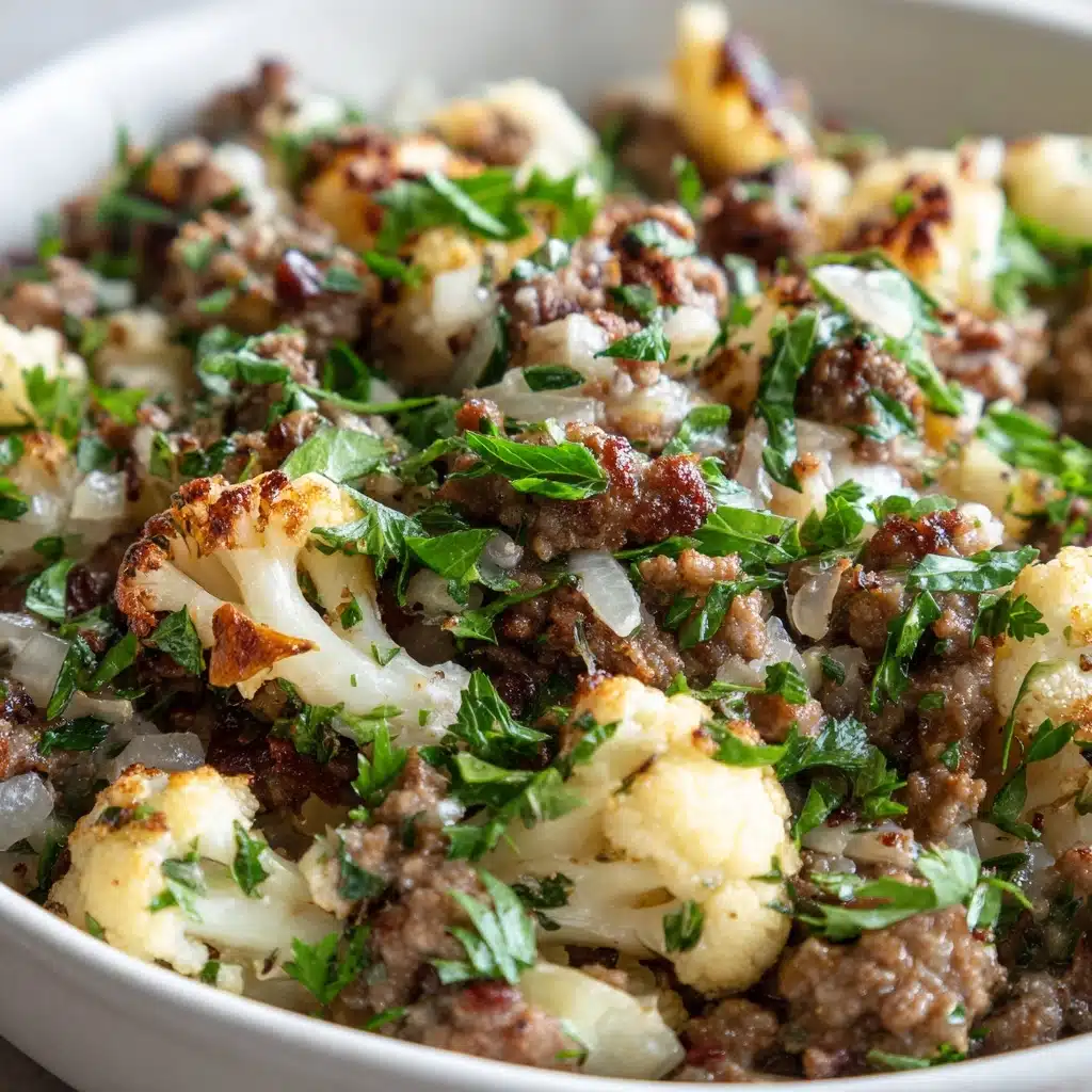 Garlic Butter Ground Turkey with Cauliflower Skillet Recipe - Recipe Image