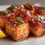 Lemon Garlic Air Fryer Salmon Bites Recipe
