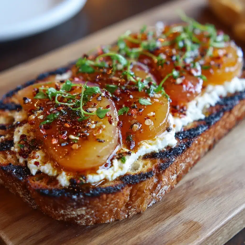 Melon Burrata Toast with Chili Honey Recipe - Recipe Image