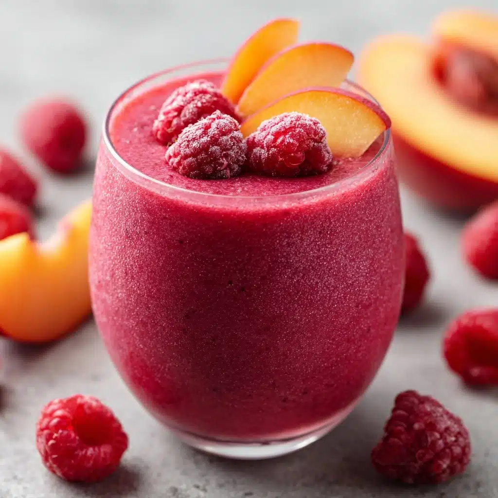 Raspberry Peach Smoothie Recipe - Recipe Image