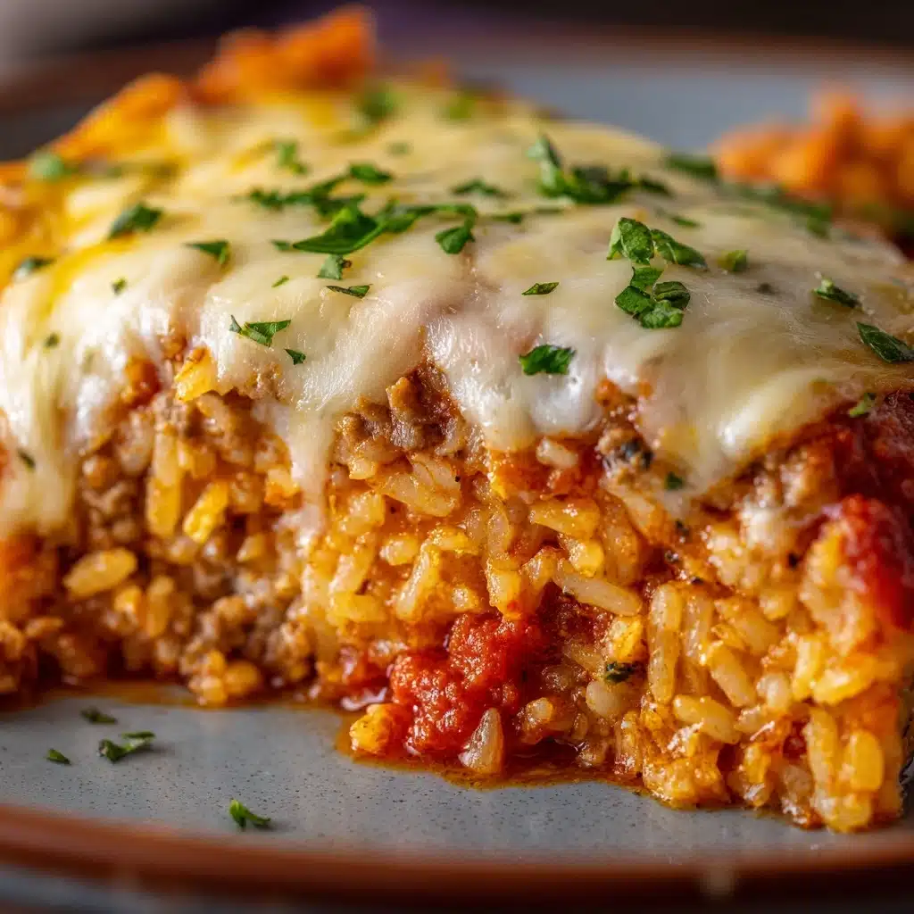 Delicious Vegetarian Pizza Casserole with White Beans and Rice Recipe - Recipe Image