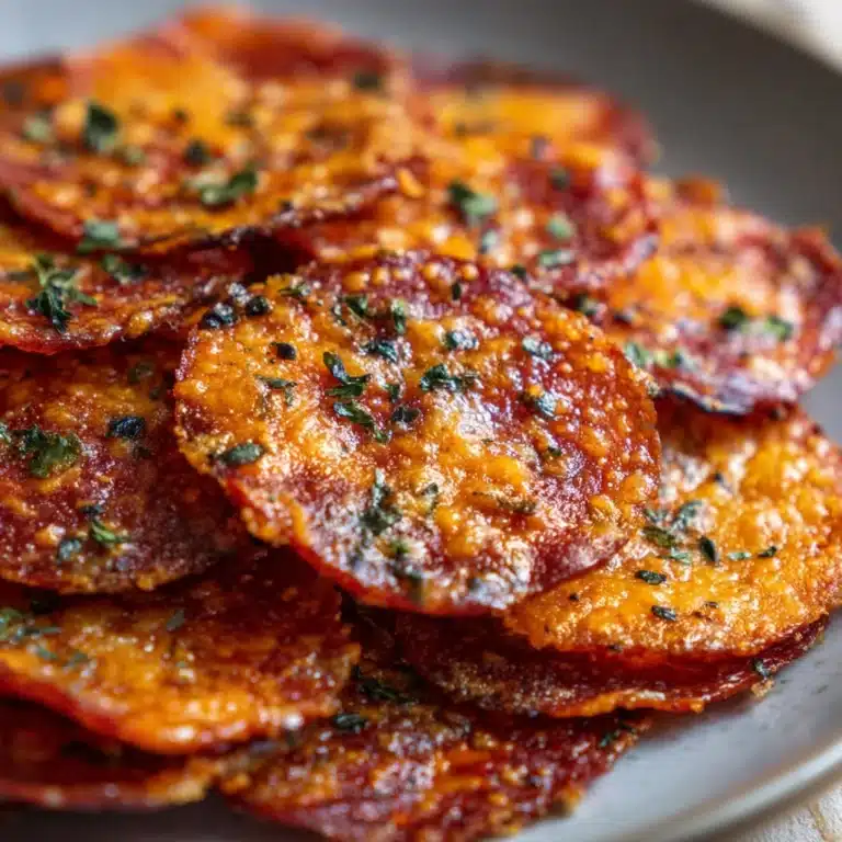 Keto Pepperoni Cheese Crisps Recipe