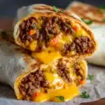 Cheesy Ground Beef Delight Wrap with Creamy Sauce Recipe