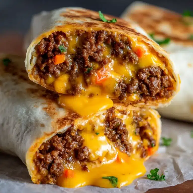 Cheesy Ground Beef Delight Wrap with Creamy Sauce Recipe