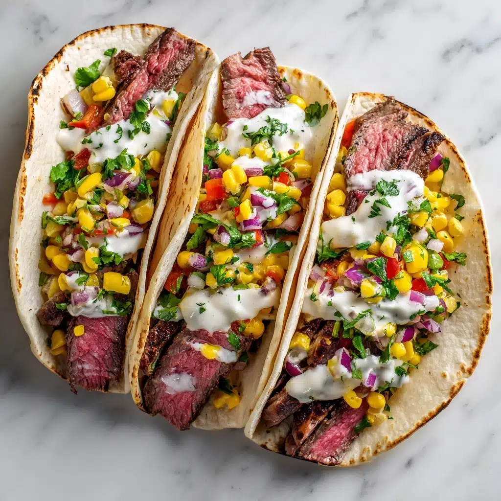 Grilled Elote Steak Tacos Recipe - Recipe Image