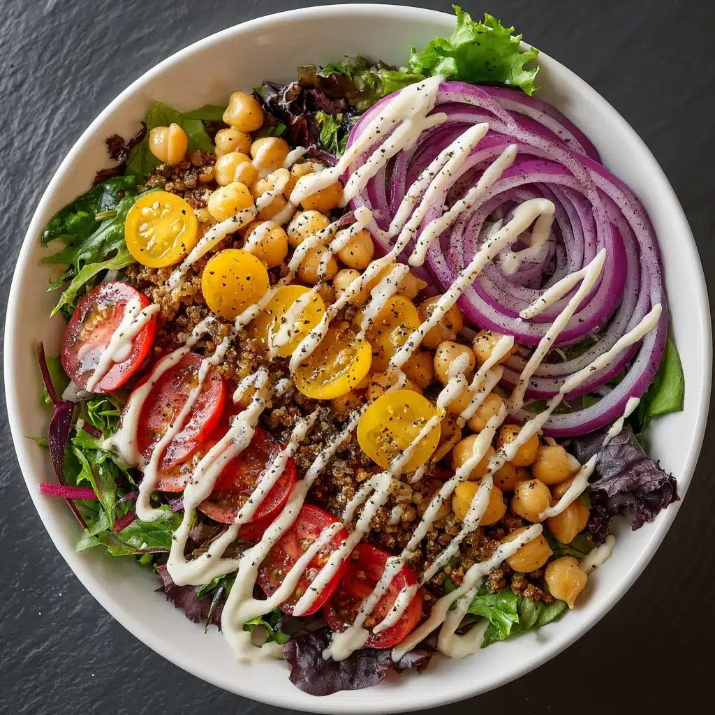 Green Salad with Lemon Tahini Dressing Recipe - Recipe Image