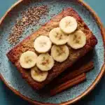 Protein Banana Bread with Sliced Bananas Recipe