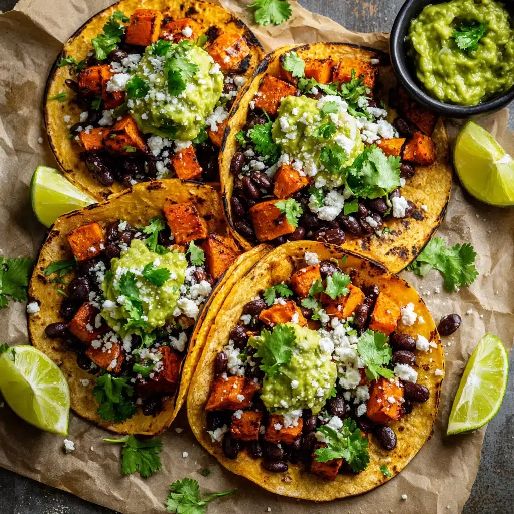 Crispy Chipotle Sweet Potato Tacos with Lime Crema Recipe - Recipe Image