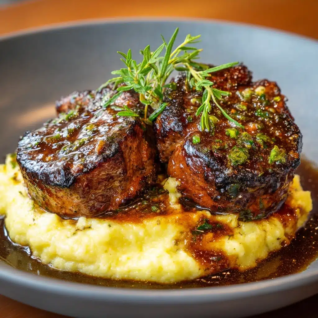 Garlic Butter Chicken & Ribeye with Parmesan Mash Recipe - Recipe Image