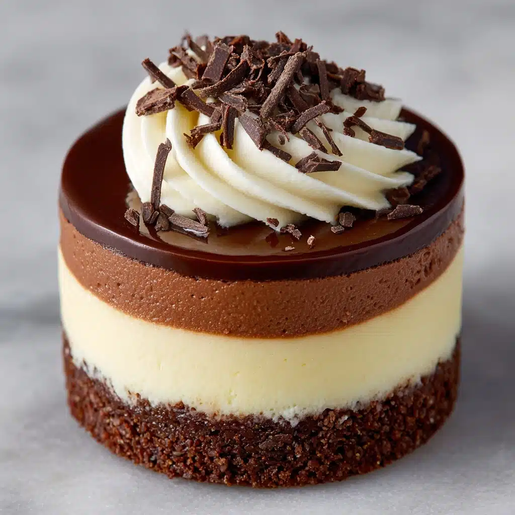 Mini Chocolate Layered Cheesecakes Recipe - Recipe Image
