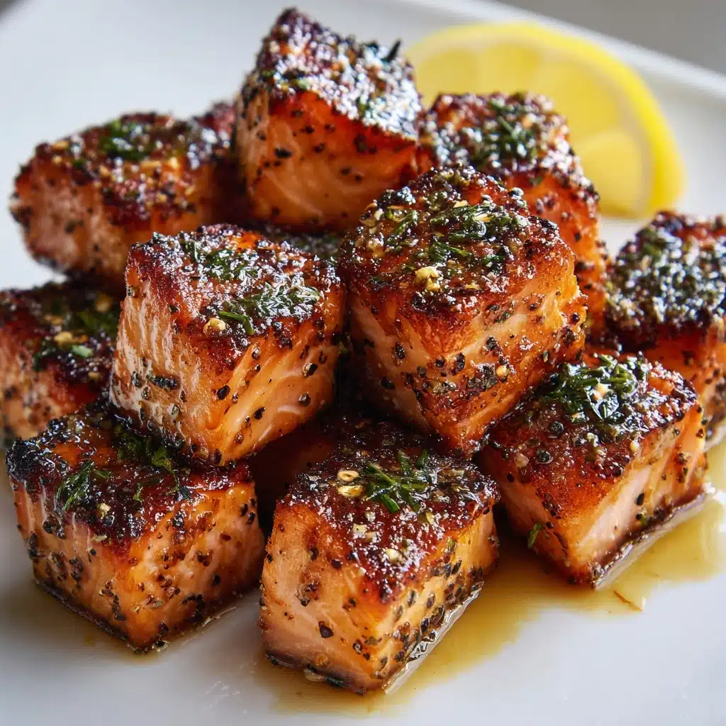 Lemon Garlic Air Fryer Salmon Bites Recipe - Recipe Image