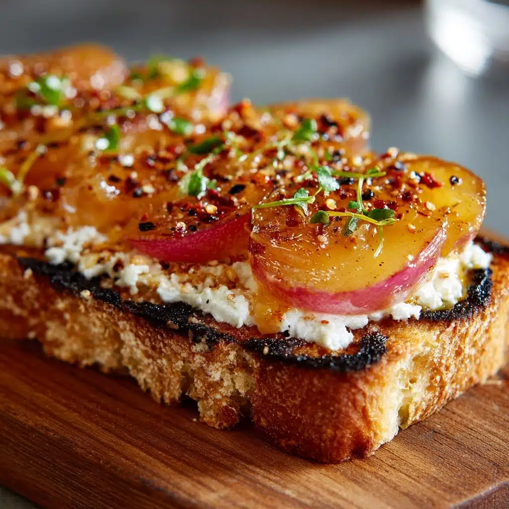 Melon Burrata Toast with Chili Honey Recipe - Recipe Image