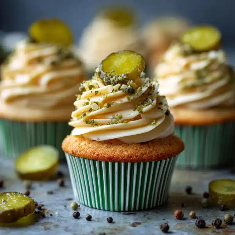 Savory Dill Pickle Cupcakes Recipe
