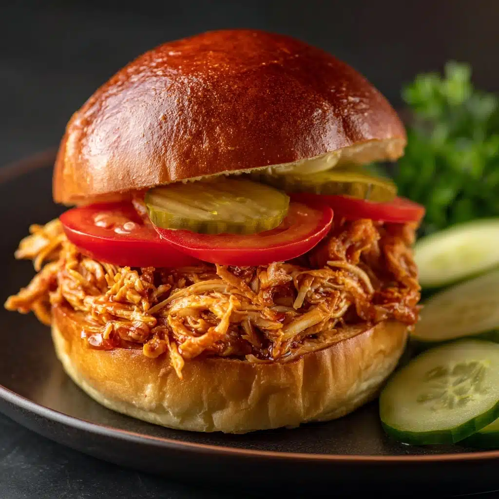 Slow Cooker Honey Mustard Shredded Chicken Sandwich : Easy & Tender Recipe - Recipe Image