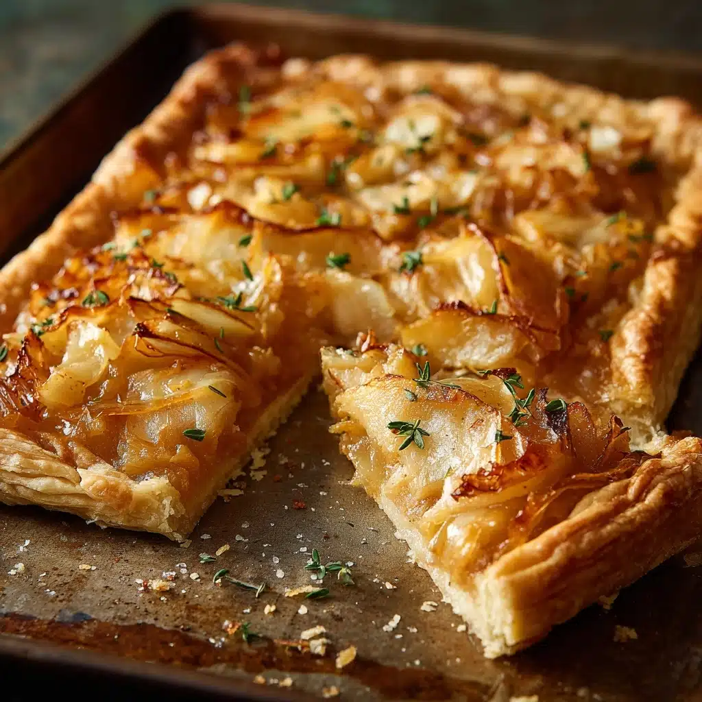 Caramelized Onion, Apple & Cheddar Tart Recipe - Recipe Image