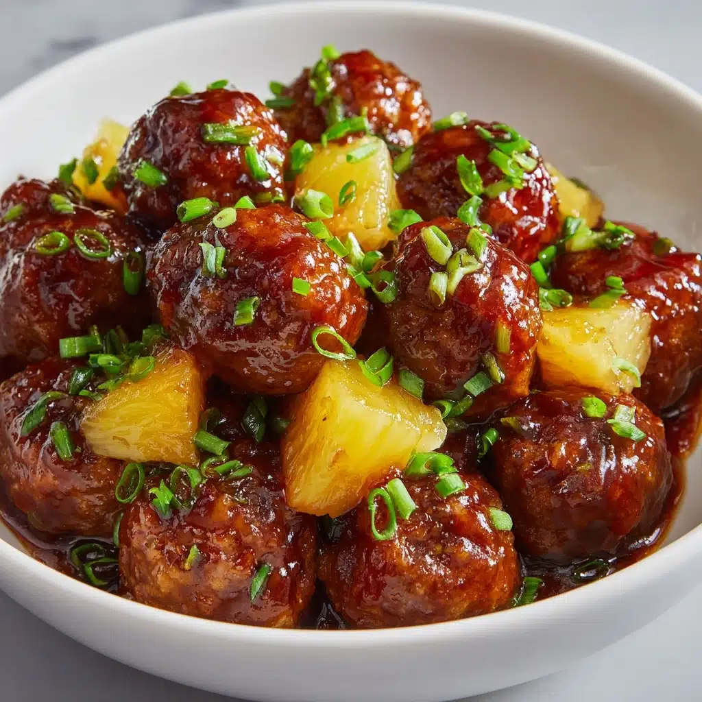 Spicy Hawaiian Crockpot Meatballs Recipe - Recipe Image