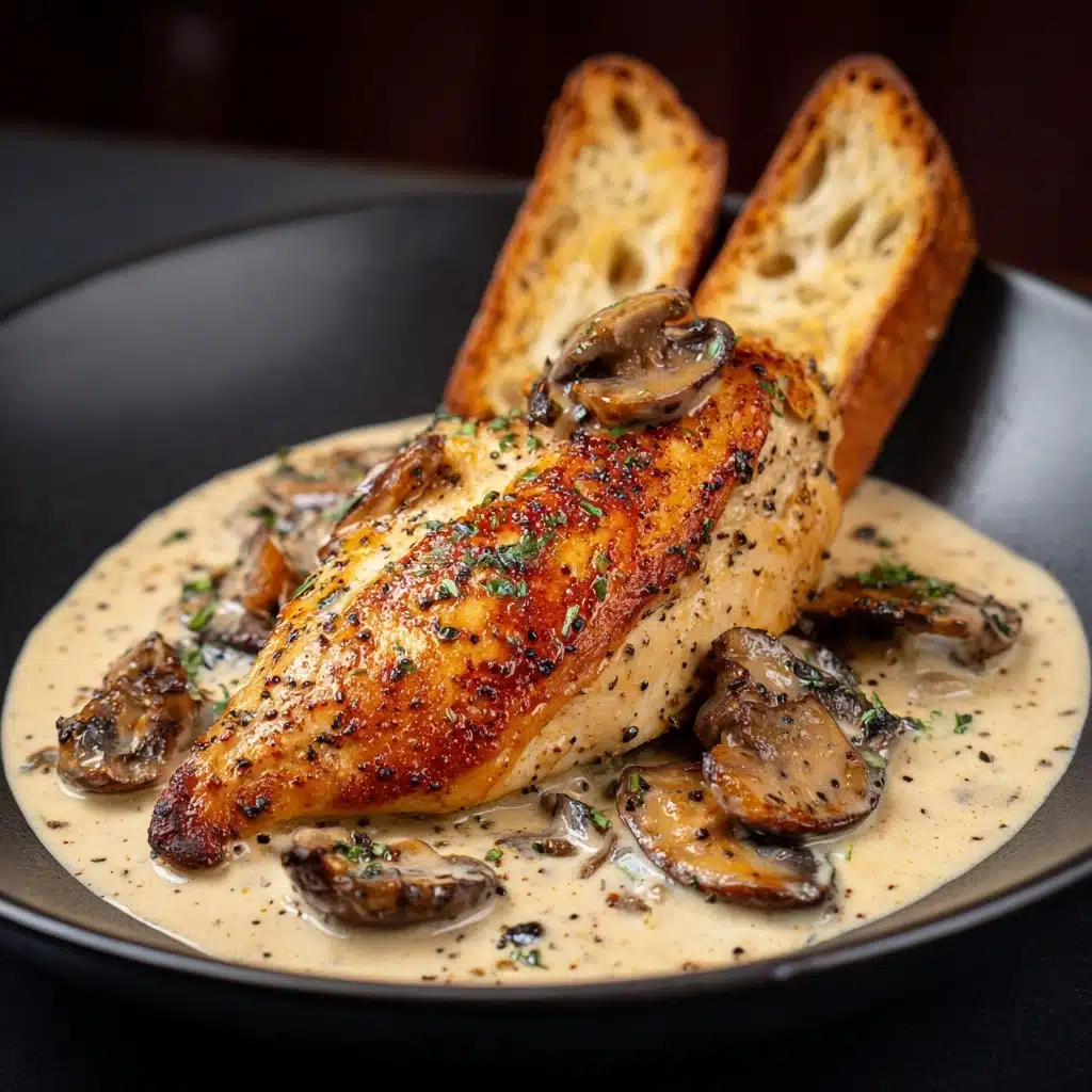 Creamy Brie Chicken & Mushrooms Recipe - Recipe Image