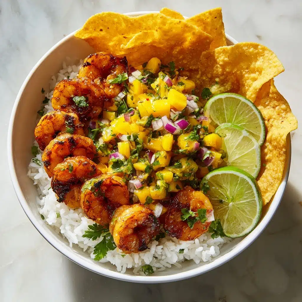 Chili Lime Shrimp Bowls with Mango-Avocado Salsa Recipe