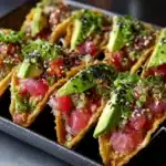 Spicy Tuna Tartare Wonton Tacos Recipe