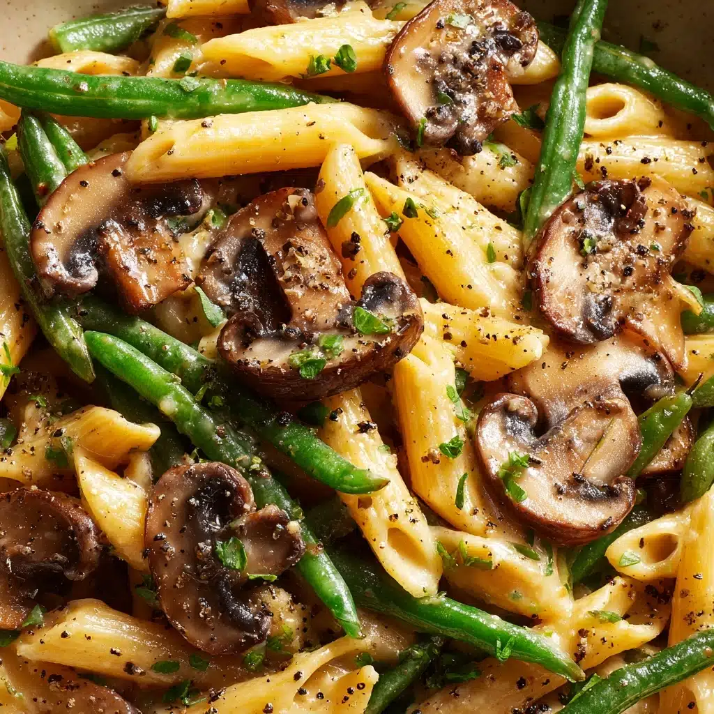 Creamy Mushroom and Asparagus Chicken Penne Recipe - Recipe Image