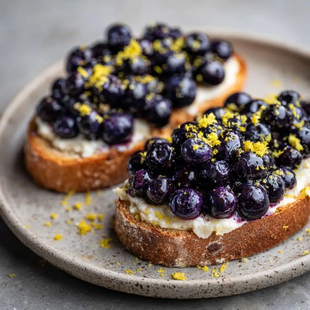 Lemon Blueberry Ricotta Toast With Honey Recipe - Recipe Image