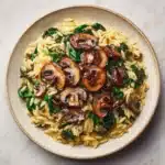 Easy Orzo Pasta with Mushrooms & Spinach : Comforting Dish Recipe