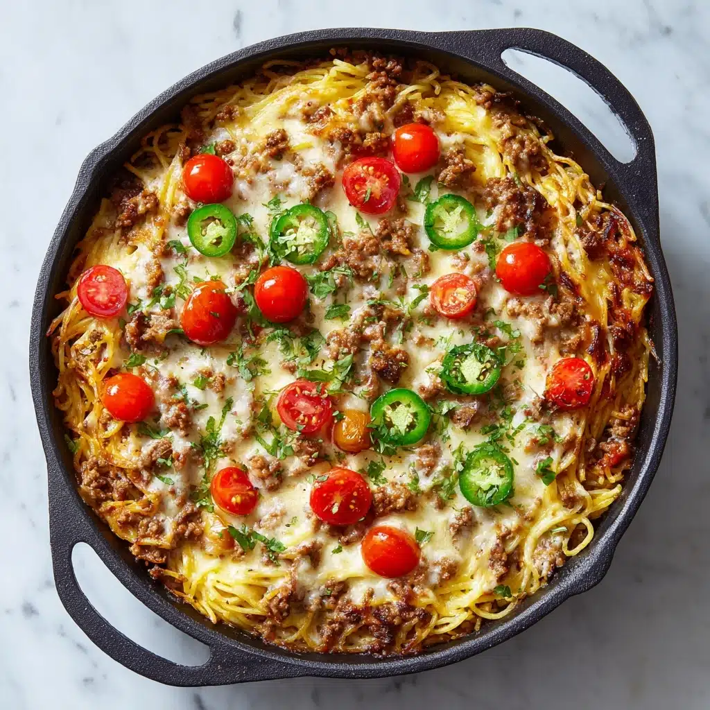 Cheesy Taco Salsa Spaghetti Bake Recipe - Recipe Image