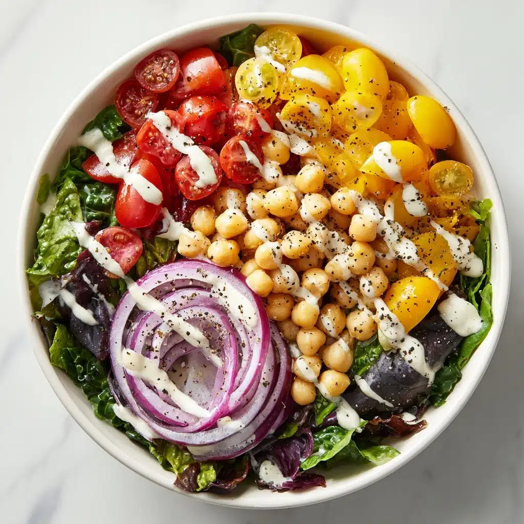 Green Salad with Lemon Tahini Dressing Recipe - Recipe Image