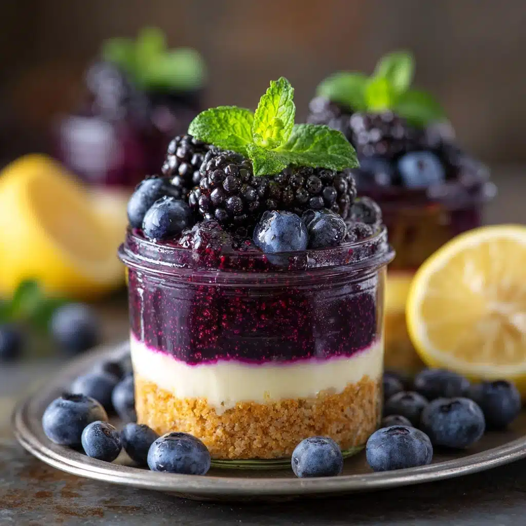 Blueberry Lemon No Bake Cheesecake Jars Recipe - Recipe Image