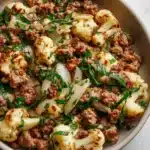 Garlic Butter Ground Turkey with Cauliflower Skillet Recipe