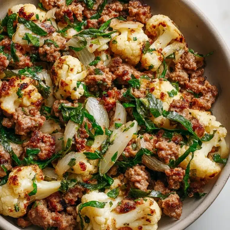 Garlic Butter Ground Turkey with Cauliflower Skillet Recipe