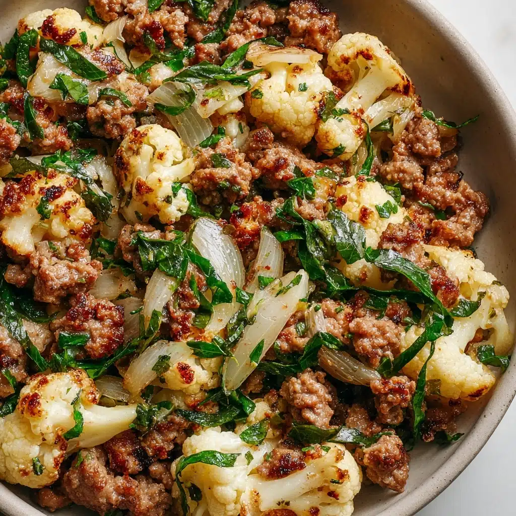 Garlic Butter Ground Turkey with Cauliflower Skillet Recipe - Recipe Image