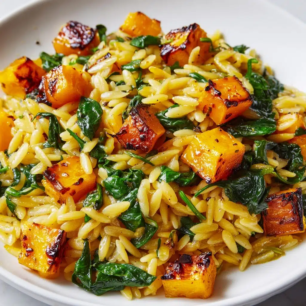 Orzo with Roasted Butternut Squash and Spinach Recipe