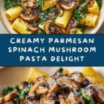 Creamy Parmesan Spinach Mushroom Pasta Recipe