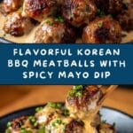 Korean BBQ Meatballs with Spicy Mayo Dip Recipe