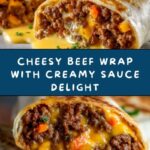 Cheesy Ground Beef Delight Wrap with Creamy Sauce Recipe