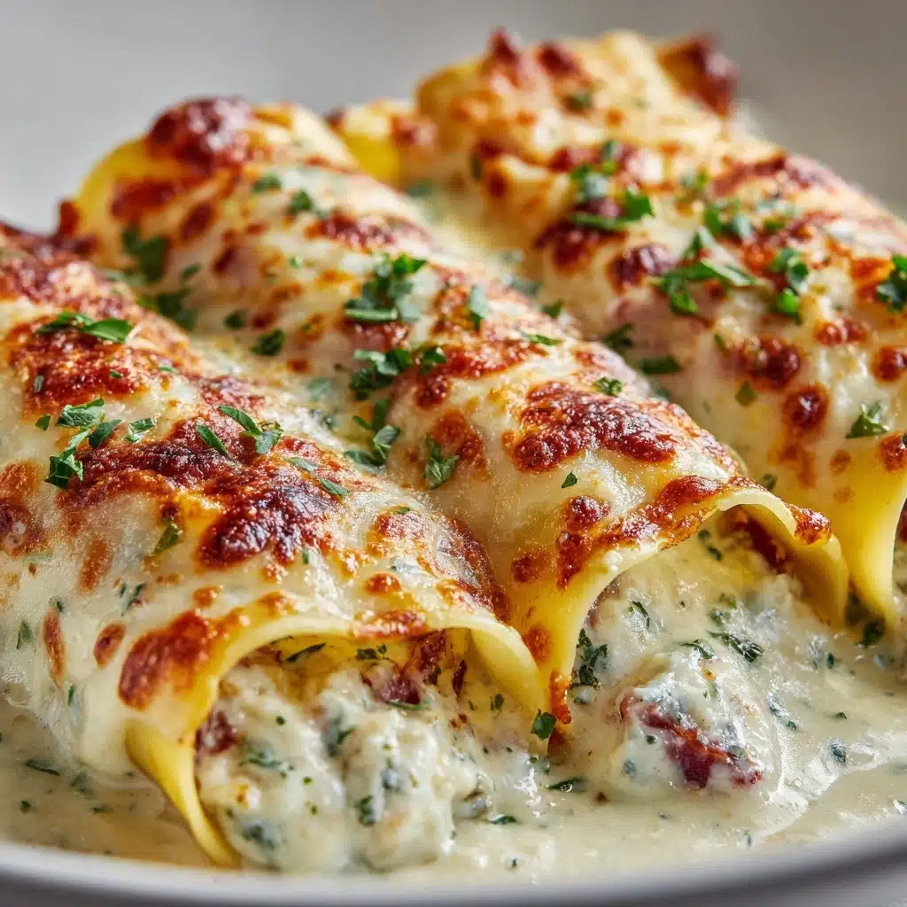 Chicken Alfredo Lasagna Rolls Recipe - Recipe Image