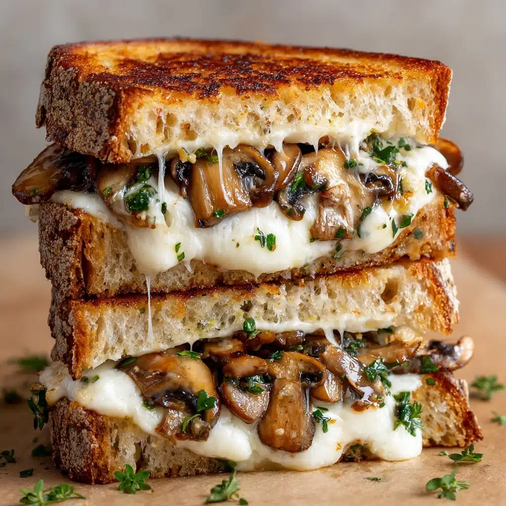Garlic Mushroom Grilled Cheese Recipe - Recipe Image
